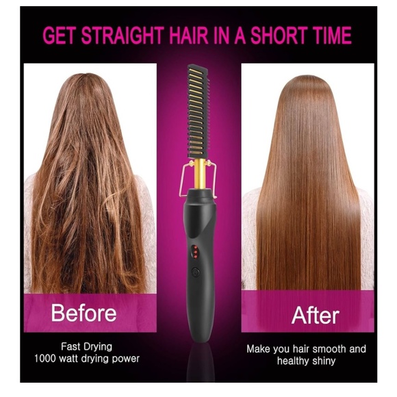 NWT Hair Press Comb- Hot Comb Hair Straightener for Hair & Beards - Picture 3 of 8